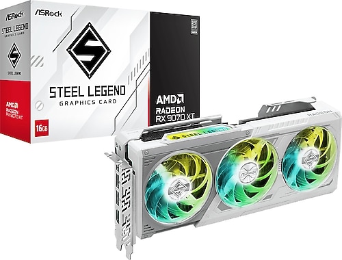 Radeon steel legend rx9070xt AMD 保証書付き Asrock RX 9070 XT Steel Legend 256 Bit GDDR6 16 GB Ekran Kartı