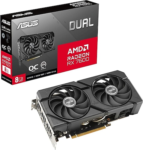 [新品未使用] Radeon RX 7600 OC 8GB Asus RX 7600 Dual Evo OC Edition DUAL-RX7600-O8G-EVO 128 Bit GDDR6
