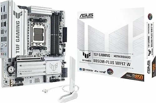 Asus TUF Gaming B850M-PLUS WIFI7 W AMD AM5 DDR5 Micro ATX Anakart