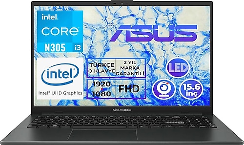 Asus VivoBook Go 15 E1504GA-NJ276 i3-N305 8 GB 512 GB SSD UHD