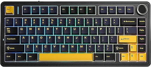 AULA F75 11箱 Aula F75 Mekanik RGB TKL Ice Vein Switch Kablosuz Makrolu Hot Swap