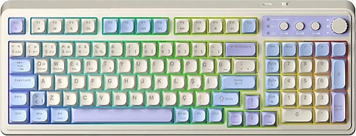 Aula S99 Retro Mavi RGB %96 Kablolu/Kablosuz Oyuncu Klavyesi