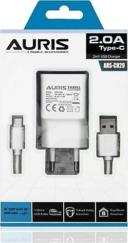 Auris ARS-CH29 Type-C Kablolu Hızlı Şarj Aleti Fiyatları