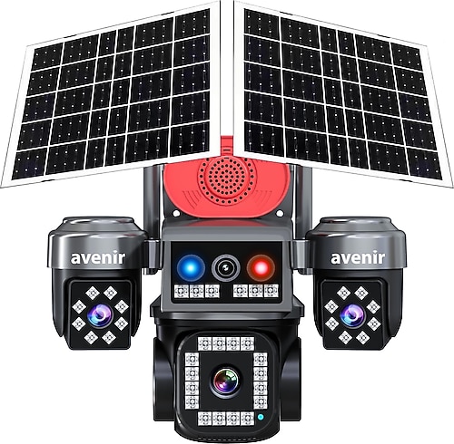 Avenir AV-S445 8 MP Solar 4K Güneş Enerjili Gece Görüşlü Güvenlik