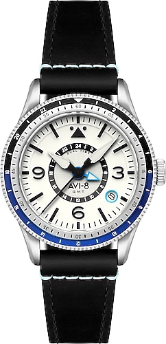 アライア AVI-8 Flyboy Airmaster GMT Automatic AV-4128-02 Siyah-Beyaz Erkek