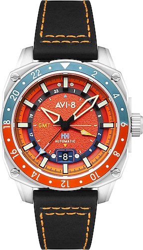 AVI-8 Hawker Hunter Atlas GMT Automatic AV-4122-06 Mavi-Turuncu