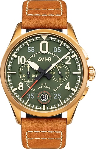 AVI-8 Spitfire Lock Chronograph AV-4089-02 Camel Erkek Kol Saati