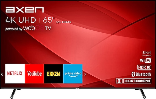Axen AX65FIL240 4K Ultra HD 65" 165 Ekran Uydu Alıcılı Smart LED TV
