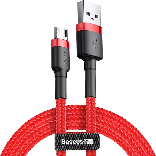 Baseus Cafule 2.4A Micro USB 1 m Hızlı Şarj Kablosu Kırmızı