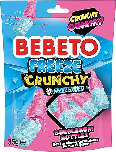 BEBETO FREEZE CRUNCHY FREEZEDRIED BUBBLEGUM BOTTLES 35G