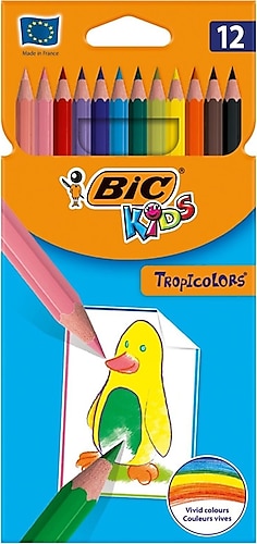 Bic Kids Tropicolors 12 Renk Tam Boy Kuru Boya Kalemi