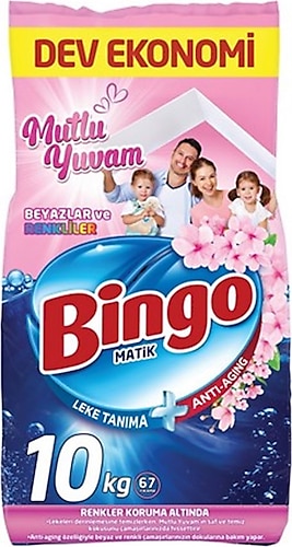 Bingo Matik 10 kg Mutlu Yuvam Renkliler ve Beyazlar Toz Çamaşır Deterjanı
