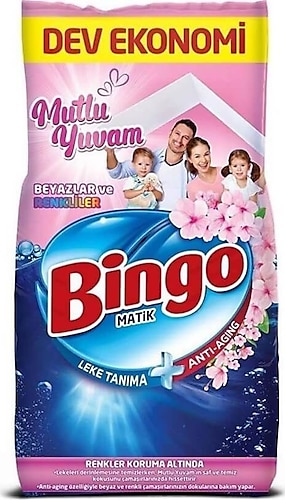 Bingo Matik Mutlu Yuvam Renkli Beyaz 8 kg Toz Deterjan