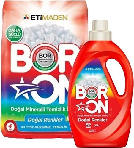 Boron Matik 4 Kg Toz Deterjan + 1690 Ml Renkliler İçin Sıvı Deterjan ...