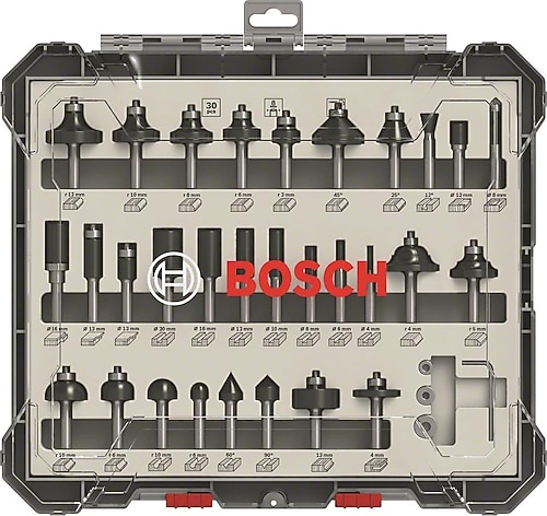 Bosch 2607017475 30 Parça 8 mm Şaft Pro Karışık Freze Seti