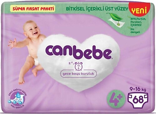 Canbebe 4+ Beden Maxi Plus 68'li Bebek Bezi