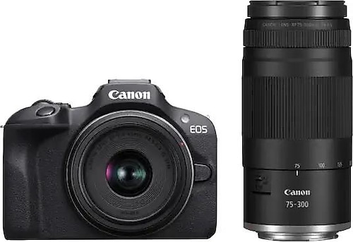 Canon EOS R100 + 18-45mm + 75-300mm Lens Aynasız Fotoğraf Makinesi