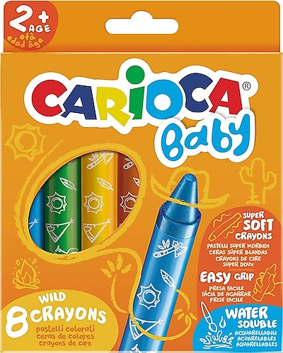 Carioca Teddy Baby Crayons - Pack of 6, Baby Crayons