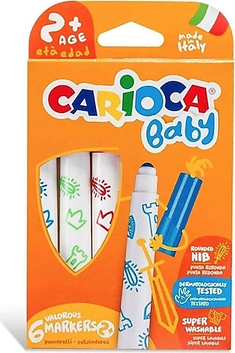 Carioca Baby Jumbo Süper Yıkanabilir 6 Renk Keçeli Boya Kalemi