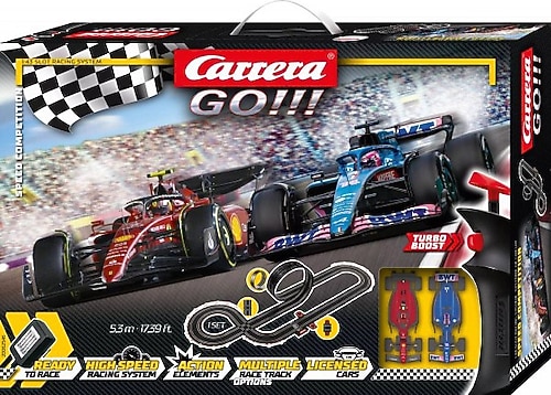carrera go 最長8.4m ACアダプター付フルセット Carrera Go Speed Competition Araba Yarış Seti 62546 Fiyatları