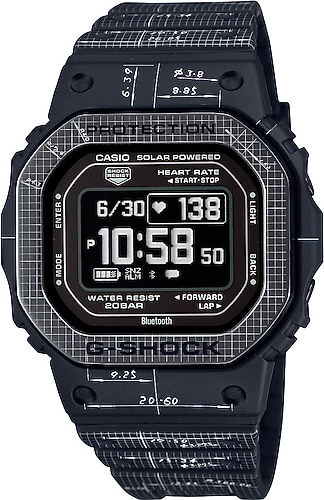 時計 G-SHOCK DW-H5600 GRAY X BLACK L Casio G-Shock G-Squad DW-H5600EX-1DR Gri-Siyah Akıllı Saat