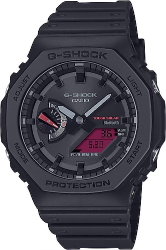Casio G-Shock GA-B2100BBR-1ADR Silikon Kordon Siyah-Bordo Erkek