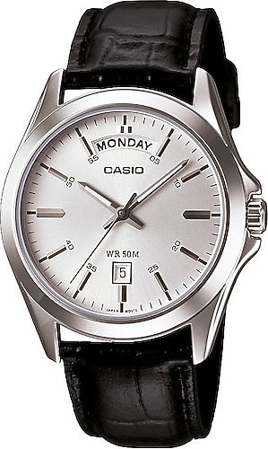 Casio Standart MTP-1370L-7AVDF Deri Kordon Siyah-Gümüş Erkek Kol