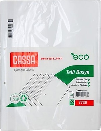 Cassa 7730 Eco Telli Dosya 50'li Paket Beyaz Fiyatları