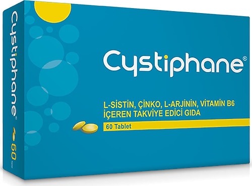 Cystiphane L-Sistin Çinko L-Arjinin Vitamin B6 60 Tablet