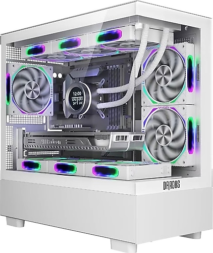 Dragos Basalt Pro ARGB Fanlı 600 W Micro ATX Oyuncu Kasası