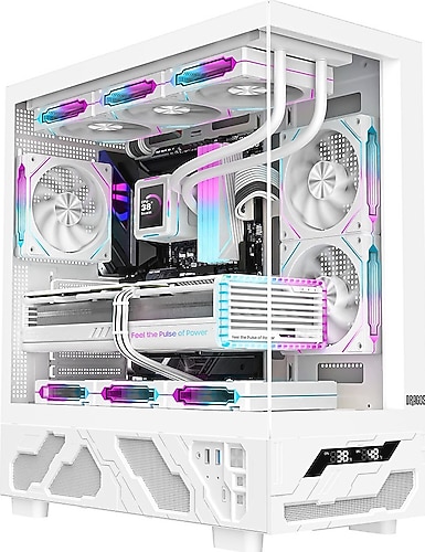 Dragos Basalt Pro V2 ARGB Fanlı Beyaz 600 W ATX Oyuncu Kasası