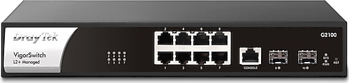 DRAYTEK VigorSwitch G2100 8GE Port, 2xSFP Yönetilebilir Switch Resim-1