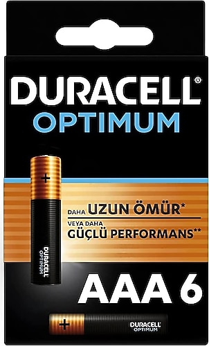 Duracell Optimum AAA 1.5 V 6'lı Alkalin İnce Pil Fiyatları
