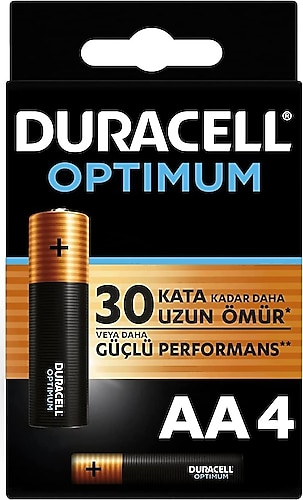 Duracell Piles alcalines Optimum AA, 4/paq.