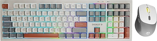 Everest KM-78 Rena RGB Kablosuz Oyuncu Klavye Mouse Seti Fiyatları