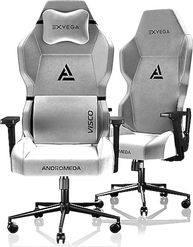 Exvega Andromeda 2024 Premium Kumaş Masajlı Beyaz-Duman