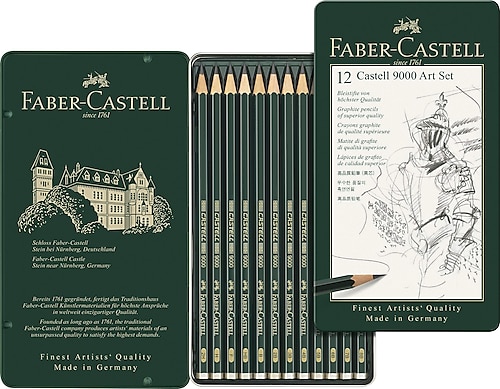 Faber-Castell 9000 Art Set 12'li Dereceli Kurşun Kalem (8B-2H)