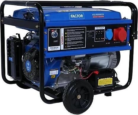 Factor KGL10000CE3 10 kVA İpli/Marşlı Benzinli Jeneratör Fiyatları