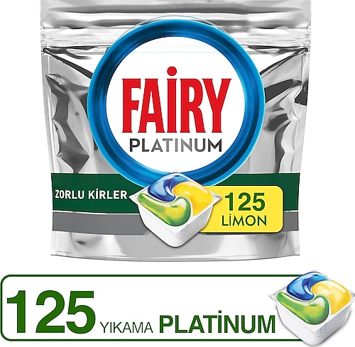 Fairy Platinum Limon Bulaşık Makinesi Tableti 125'li