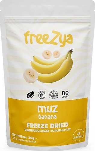 Freezya Freeze Dried Muz Dondurularak Kurutulmuş Kuru Meyve 20 gr