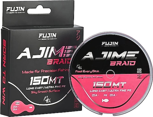 Fujin Ajime Braid 4X 150 m 0.08 mm 2.8 kg Pink İp Misina Fiyatları