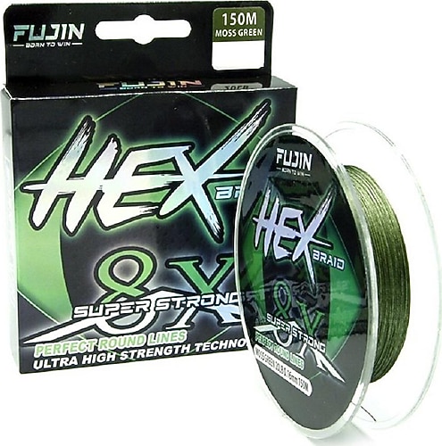 Fujin Hex Braid 8X 150 m 0.10 mm 4.5 kg Moss Green İp Misina