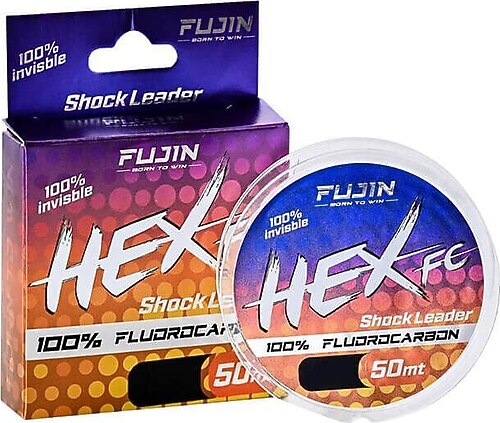Fujin Hex FC Shock Leader 50 m 0.34 mm 7.27 kg Fluorocarbon Misina