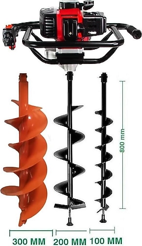 Garden Pro TKDZ-03/52 SET-2 20 cm 2.1 Hp Toprak Burgu Makinesi