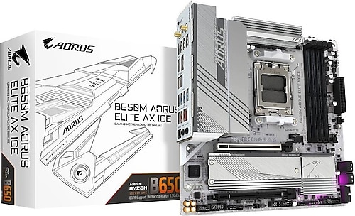 B650M AORUS ELITE AX ICE マザー　AM5マイクロATX Gigabyte B650M Aorus Elite AX ICE AMD AM5 DDR5 Micro ATX Anakart
