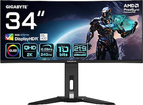 Gigabyte MO34WQC2 34'' 0.03 ms OLED WQHD Curved 240 Hz Oyuncu