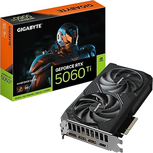 新品未使用GeForce RTX 5060 TiGVN506TWF2OC-8GD Gigabyte RTX 5060 TI Windforce OC 8G GV-N506TWF2OC-8GD 128 Bit
