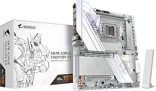 Gigabyte X870 Aorus Tachyon Ice Wi-Fi AMD AM5 DDR5 E-ATX Anakart
