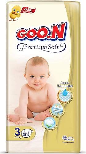 Goon Premium Soft 3 Beden 40'lı Bebek Bezi