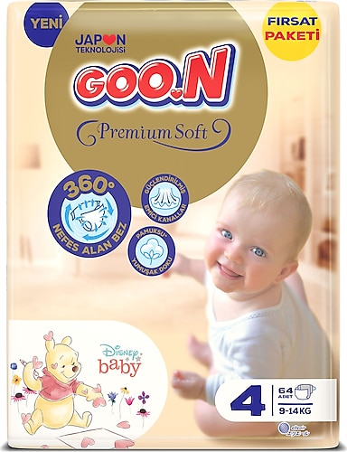 Goon Premium Soft 4 Beden 64'lü Bebek Bezi